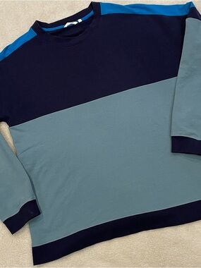 Cotopaxi Bandera Organic Sweatshirt Maritime & Bluegrass Colorblock Mens Large